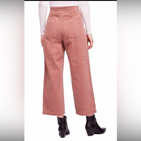 Free People Utility Crop Pants - Mauve Denim - Size 4 - Picture 2 of 6